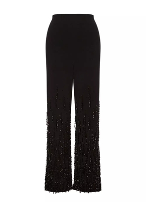 Alberta Ferretti bead-detailing trousers - Black