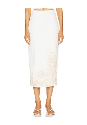 PatBO Dune Knit Skirt in White. Size 2. Also in 8.