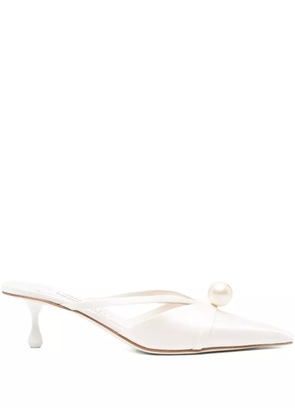 Jimmy Choo 50mm pearl-embellished heeled mules - White