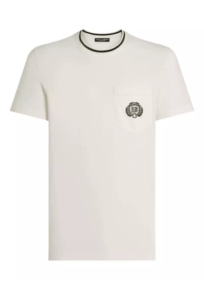 Dolce & Gabbana logo-embroidered pocket T-shirt - White
