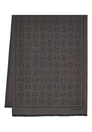 Ferragamo Gancini silk scarf - Brown