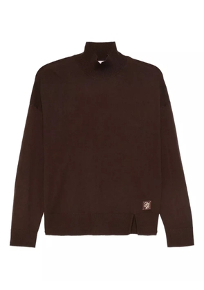 LIU JO turtleneck front-split sweater - Brown