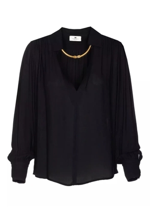 Elisabetta Franchi V-neck long-sleeve blouse - Black