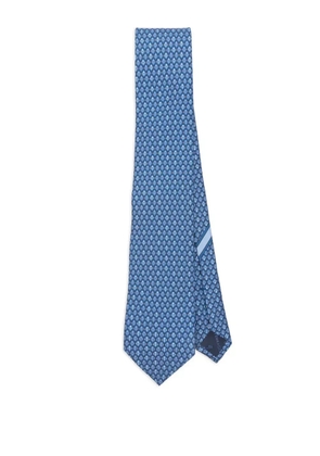 Ferragamo polka-dot pattern silk tie - Blue