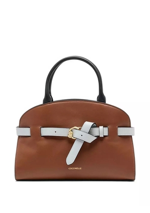 Coccinelle belt-buckle leather satchel - Brown