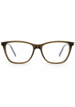 Saint Laurent Eyewear transparent square glasses - Green
