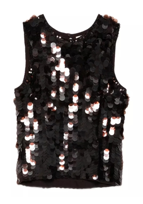 P.A.R.O.S.H. sequin sleeveless top - Brown