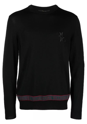 Billionaire LS logo-embroidered wool-silk jumper - Black