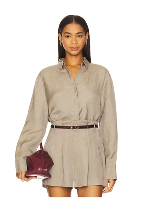 St. Agni Melange Classic Shirt in Taupe. Size L. Also in M, S, XS.