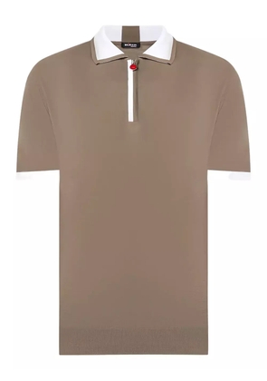 Kiton zip-up polo shirt - Brown