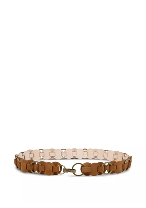 ISABEL MARANT Lota leather circle-link belt - Brown