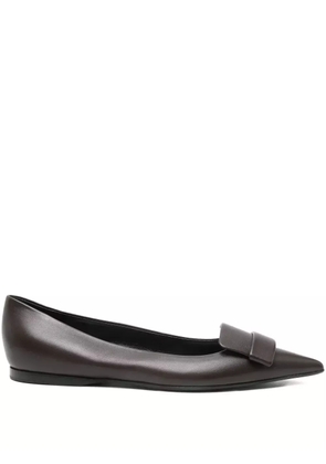 Sergio Rossi pointed leather loafers - Brown
