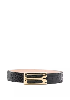 Victoria Beckham croco-embossed leather belt - Black