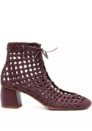 Forte Forte 55mm woven lace-up boots - Red