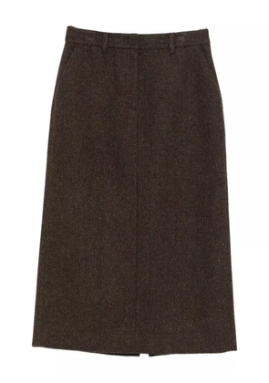 DUNST knitted midi skirt - Brown