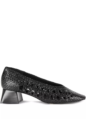 Miista 40mm Marina woven leather pumps - Black
