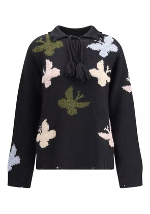 Baziszt Bowrain tassel butterfly sweater - Black