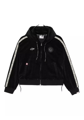 AAPE BY *A BATHING APE® logo velvet hoodie - Black