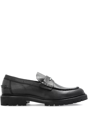 MARANT logo-plaque leather loafers - Black