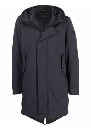 Peuterey logo patch hooded coat - Blue