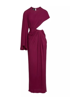 Giambattista Valli draped asymmetrical midi dress - Purple