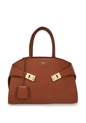 Ferragamo small The Hug leather tote bag - Brown