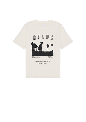 Rhude Thousand Palms Tee in White. Size L. Also in M, S, XL/1X.