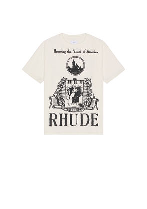 Rhude Youth Of America Tee in White. Size L. Also in M, S, XL/1X, XXL/2X.