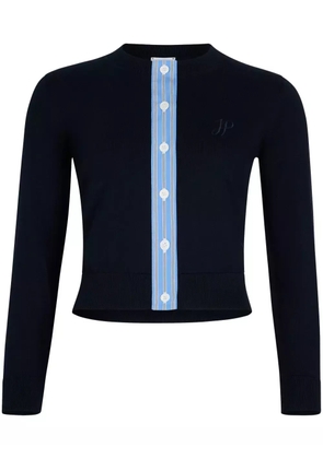 Patou JP monogram cotton cardigan - Blue