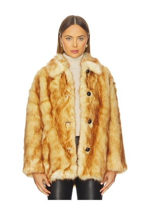Rag & Bone Brenna Faux Fur Jacket in Brown. Size L. Also in M, S, XS.