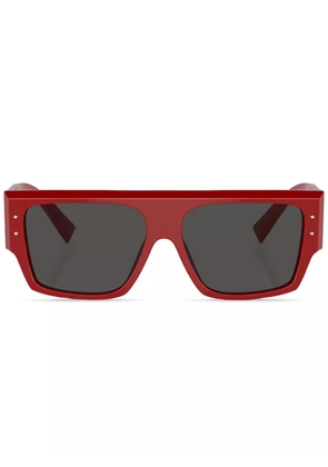 Dolce & Gabbana Eyewear logo-print rectangle-frame sunglasses - Red