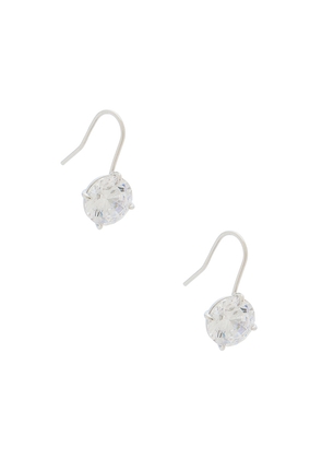 SHASHI Caroline Drop Earring in Metallic Silver.
