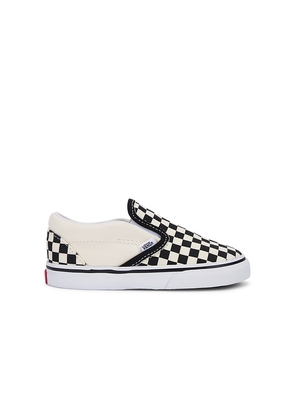 Vans Toddler Classic Slip-On in Black,White. Size 4. Also in 10.