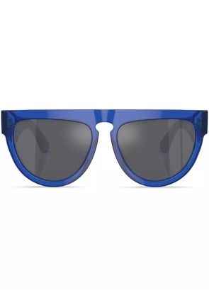 Burberry Eyewear logo-engraved round-frame sunglasses - Blue