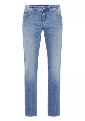 Billionaire logo-appliqué straight-leg jeans - Blue