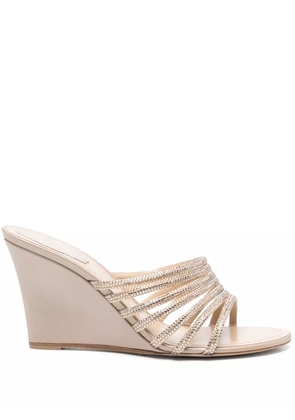 René Caovilla 80mm crystal-embellished sandals - Neutrals