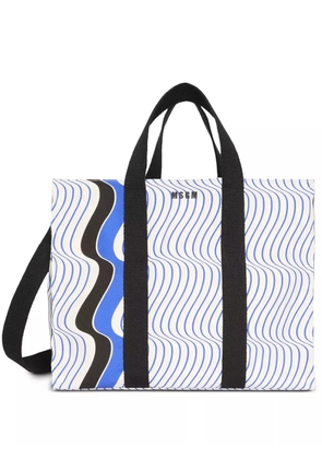 MSGM striped tote bag - Blue