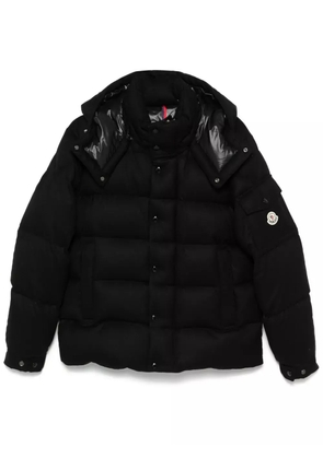 Moncler Maya 70 hooded wool flannel puffed jacket - Black