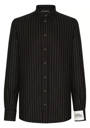 Dolce & Gabbana striped virgin-wool shirt - Black