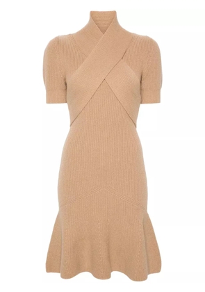 Patou wrap-front mini dress - Neutrals
