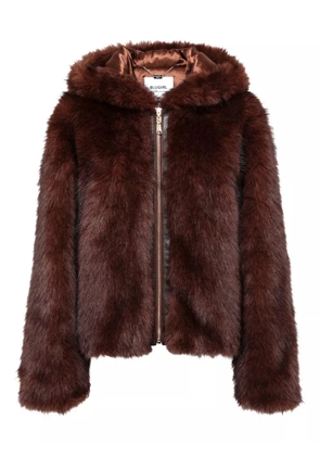 Blugirl hooded faux-fur jacket - Brown