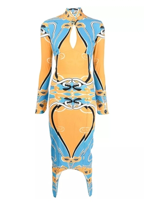 Patou jacquard open back dress - Orange