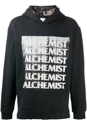 Alchemist vintage-effect logo hoodie - Black
