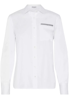 Brunello Cucinelli Monili-detail long-sleeve shirt - White