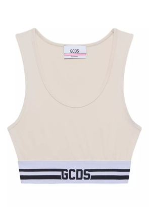GCDS logo-band tank top - White