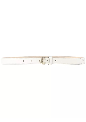 Jimmy Choo Helina logo-buckle belt - White