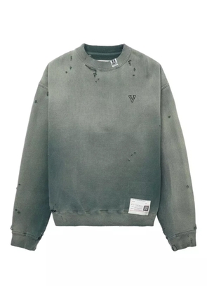 Maison MIHARA YASUHIRO distressed embroidered sweatshirt - Green