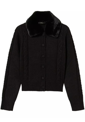 TWINSET faux-fur collar cardigan - Black