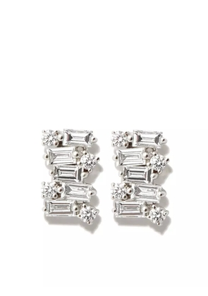Suzanne Kalan 18kt white gold diamond stud earrings - Silver