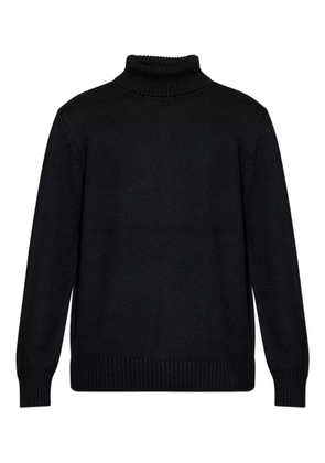 Add roll-neck merino sweater - Black